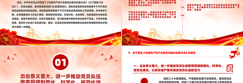 2025红色精美关于落实《中国共产党不合格党员组织处置办法》的要求PPT免费下载