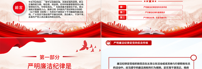 2025严守党的廉洁纪律PPT党政风党员清正廉洁党纪学习教育微党课免费下载