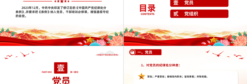 2025版《中国共产党纪律处分条例》学习PPT违规违纪的党员和党组织如何处理微党课免费下载