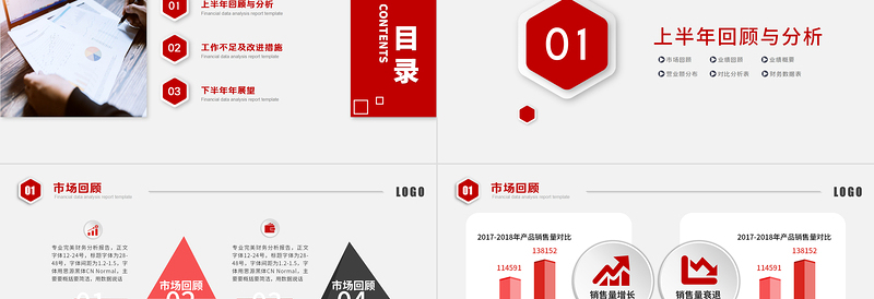 2025红色精美上半年财务分析报告PPT简洁质感财务部财务经理工作总结述职汇报多图表实用型模板免费下载
