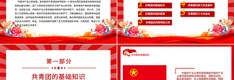 2025免费精美风2025五四青年节共青团的光辉历史基础知识历史事件团史学习PPT课件免费下载