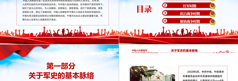 2025大气精美中国人民解放军发展简史PPT八一建军节主题政治教育国防教育培训专题党课课件免费下载