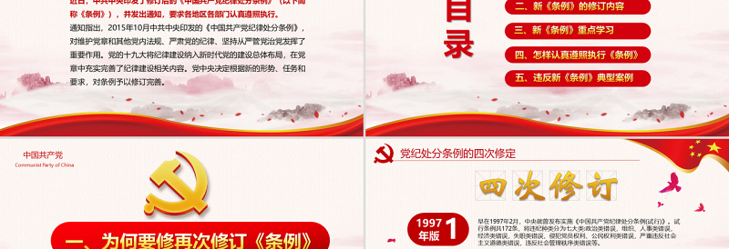 2025精美时尚红色党政中国共产党纪律处分条例党课党员学习解读宣传党课党建ppt模板免费下载