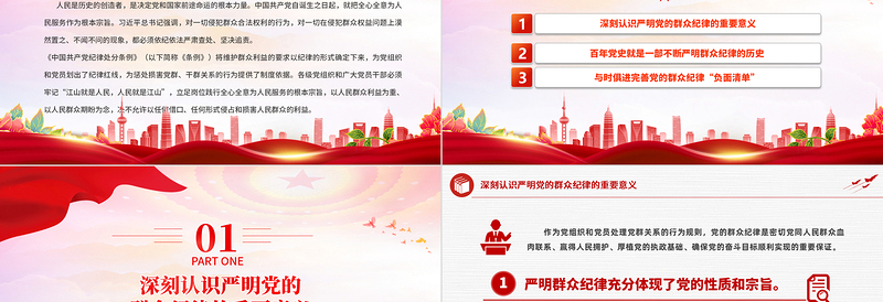 2025严守群众纪律走好党的群众路线PPT党政风六大纪律党纪学习党课免费下载