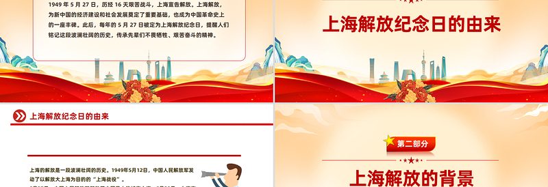 2025简洁大气5.27上海解放纪念日PPT课件免费下载