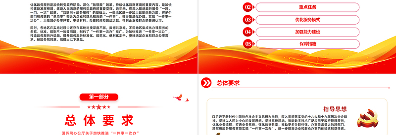 2025红色大气关于加快推进一件事一次办PPT打造政务服务升级版的指导意见专题党建党课课件模板免费下载