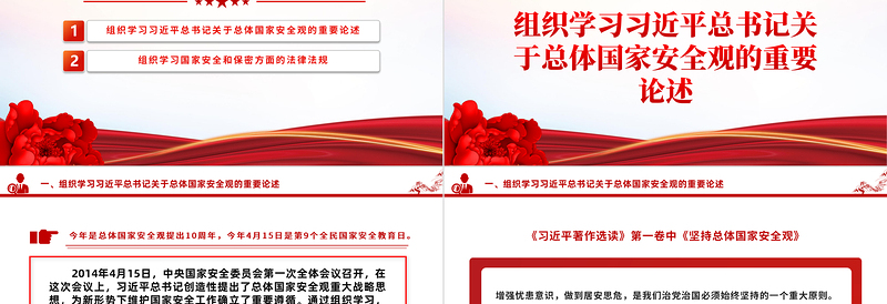 2025学习总体国家安全观PPT大气党政风4月主题党日活动免费下载