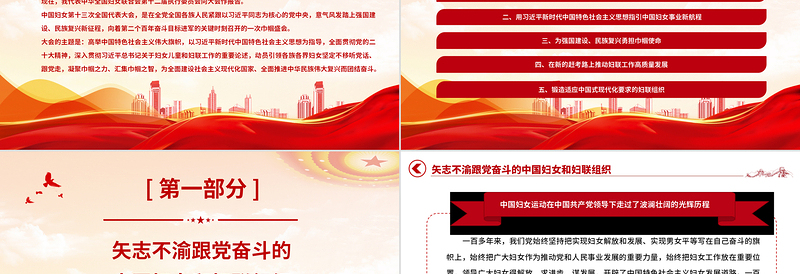 2025中国妇女十三大报告速览PPT红动党建风动员引领广大妇女为强国建设民族复兴而团结奋斗妇联党课免费下载