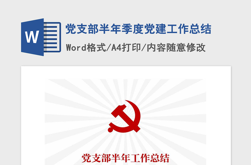 2025精品党支部半年季度党建工作总结免费下载