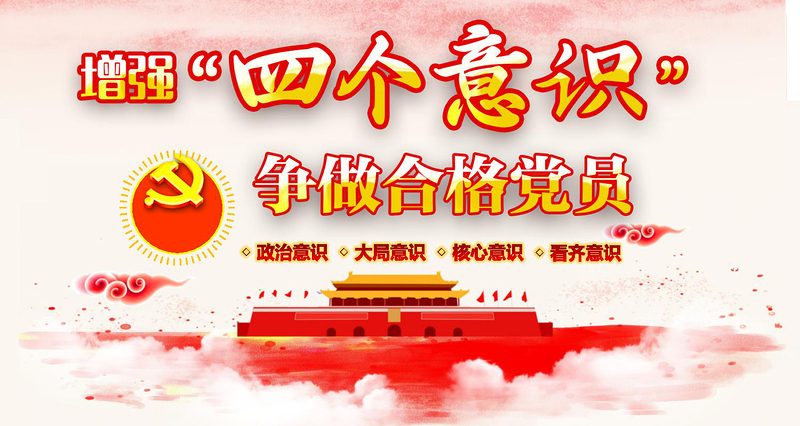 2025红色简洁中国四个意识党建PPT模板免费下载