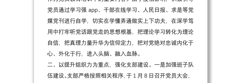 2025优质一季度党支部工作总结及下步工作打算免费下载