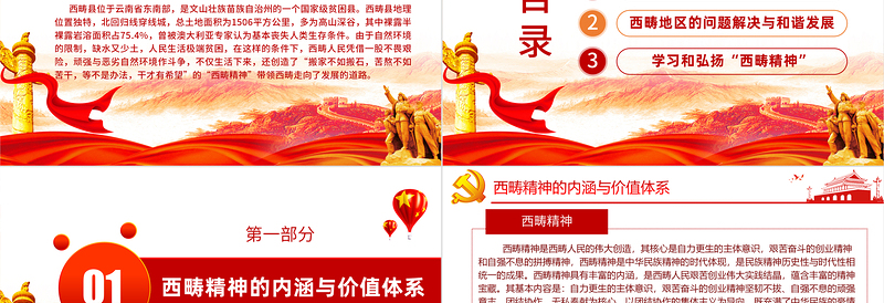 2025简洁实用大气简约弘扬新时代西畴精神党课PPT免费下载