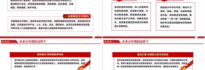 2025未来五年我们这样干PPT红色党政风国家机关干部党支部党日活动专题党建党政课件模板免费下载