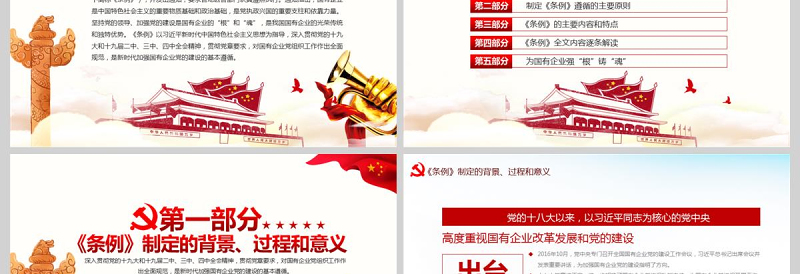 2025完整解读中国共产党国有企业基层组织工作条例全文内容国企党课PPT模版免费下载