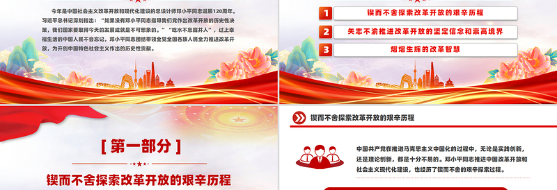 2025纪念邓小平同志诞辰120周年PPT邓小平同志与改革开放党课免费下载