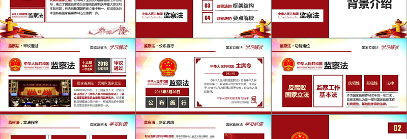 2025红色简洁中华人民共和国监察法学习解读免费下载