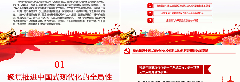 2025极简风紧扣中国式现代化主题全面深化改革深入学习习近平全面深化改革新思想课件免费下载
