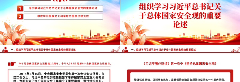 2025精美时尚4月份主题党日活动PPT党建风学习总体国家安全观党课课件免费下载