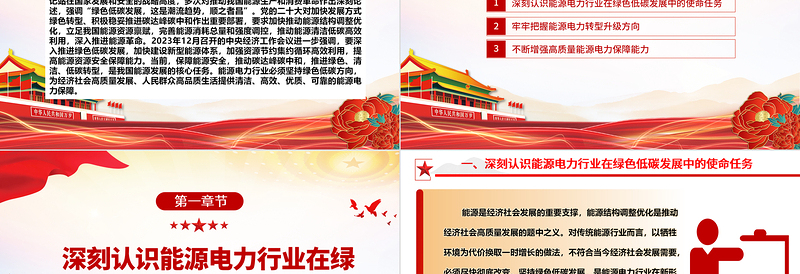 2025红色简洁深入推进绿色低碳发展高服务赋能高质量发展ppt大气简洁保障能源安全推动碳达峰碳中和专题党政免费下载