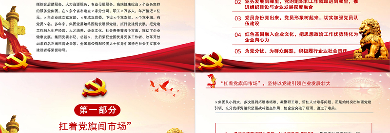 2025红色精美让党建成为企业发展竞争力PPT党建风某集团抓党建促发展的调研报告党课课件免费下载