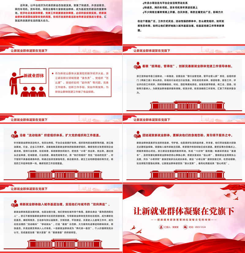 2025简约大气新业态新就业群体党建工作PPT大气精美基层党建工作党课免费下载