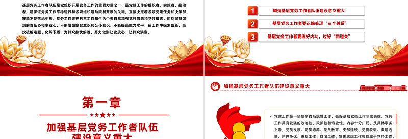2025如何做一名优秀的党务工作者PPT红色大气基层干部队伍建设微党课免费下载