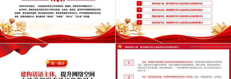 2025精美时尚找准着力点牢牢掌握网络意识形态话语权PPT经典党政风党员教育学习党课课件免费下载