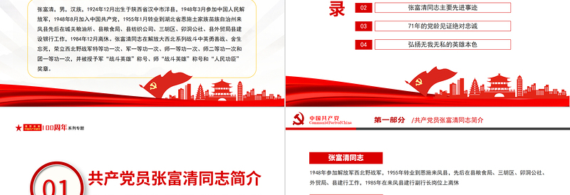 2025大气精美讲好中国共产党的故事之张富清事迹ppt免费下载