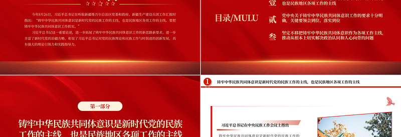 2025把铸牢中华民族共同体意识工作抓实PPT大气精美风党员干部学习教育专题党课课件免费下载