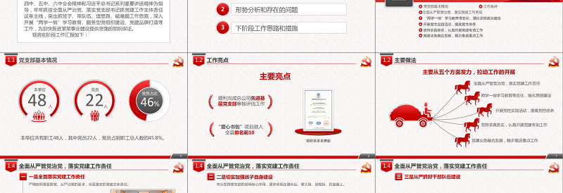 简洁实用党政机关党建工作PPT模板免费下载