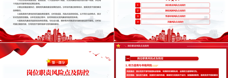 2025红色渐变红色党政风党员干部党风廉政风险点及防控措施PPT免费下载