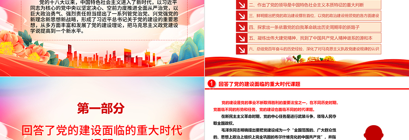 2025简洁实用十八大以来党的建设理论提高到新水平ppt红色党政深入学习习近平总书记关于党的建设的重要思想基层党组织党员专题党课课件免费下载