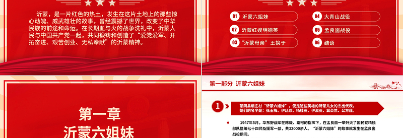 2025大气时尚沂蒙红色故事PPT大气质感红色基因代代传春风化雨润心田党史故事主题课件免费下载