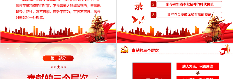 2025红色精美爱岗敬业显忠诚无私奉献创业绩PPT红色党政风七一建党节党员教育培训专题课件模板免费下载