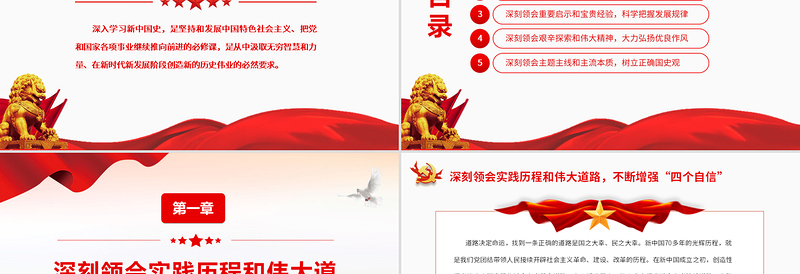 2025时尚大气深入学习新中国史深刻领会实践历程和伟大道路不断增强“四个自信”专题党课模板免费下载