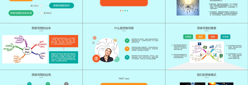 精美时尚思维导图PPT模板免费下载