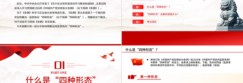 精品监督执纪“四种形态”解读PPT党政风党纪学习教育主题课件免费下载