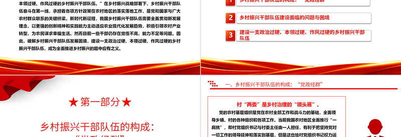 2025红色精美提高新时代乡村振兴干部队伍建设能力ppt精美党政贯彻落实乡村振兴战略基层党组织微党课免费下载