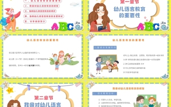 2025优秀幼儿园语言教育PPT卡通简洁幼儿语言教育简介及主要形式模板免费下载