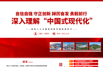 2025深入理解中国式现代化PPT红色精美风党员干部深入学习党的二十大报告内容专题党课党建课件模板免费下载