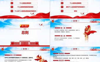2025简洁实用中华人民共和国个人信息保护法PPT蓝色党政风完整解读《个人信息保护法》重点内容专题党课免费下载