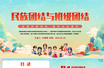 2025民族团结与班级团结PPT党建风加强民族团结维护社会稳定专题课件模板免费下载