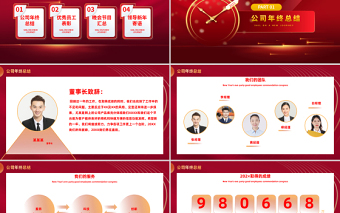 2025新年晚会优秀员工表彰大会兔年新征程红色喜庆年会盛典PPT模板免费下载