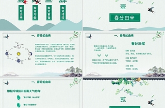 2025时尚大气绿色中国风二十四节气之春分PPT免费下载