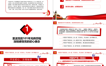 重温辉煌党史践行初心使命PPT七一建党节热烈庆祝中国共产党成立101周年党史教育专题党课课件模板免费下载