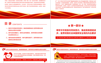 2025红色党政风在巩固发展民族团结社会稳定边疆安宁上彰显新担当PPT红色党政风党员干部深入学习总体国家安全观专题党课课件免费下载