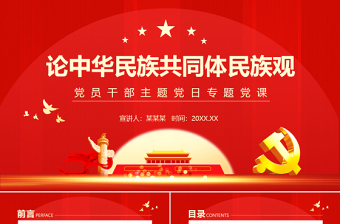 2025红色庄严论中华民族共同体民族观PPT党政风党员干部主题党日专题党课免费下载