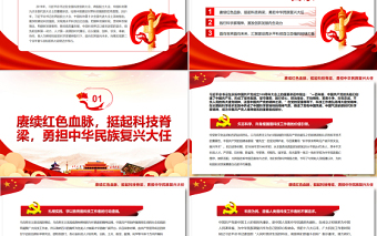2025红色精美让新时代科学家精神在中华大地扎根绽放PPT红色大气风党员干部学习教育专题免费下载