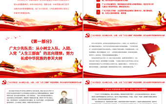 简洁大气奏响入队入团入党人生三部曲PPT在庆祝中国共产主义青年团成立一百周年大会上的重要讲话学习课件免费下载