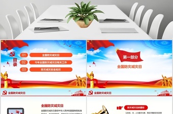 2025简洁大气全国防灾减灾日教育培训动态PPT模板免费下载